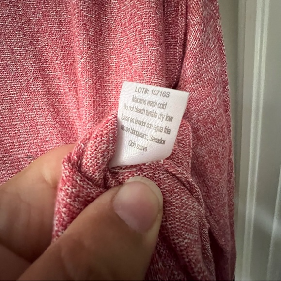 2/$10! Poof! cotton high-low tunic long sleeve crew neck sweater pink small - Picture 10 of 11